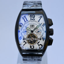 Load image into Gallery viewer, CASENO Men&#39;s Automatic Mechanical Skeleton Leather Wristwatch
