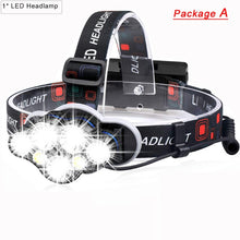 Load image into Gallery viewer, 40000LM Powerful USB Rechargeable Led 8 headlamp torch
