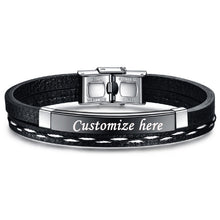 Load image into Gallery viewer, Customizable Leather Bracelets for Men and Women
