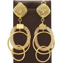 Load image into Gallery viewer, Ladies Double Circle Dangle Earrings
