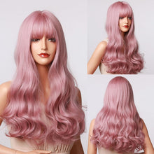 Load image into Gallery viewer, HENRY MARGU Long Brown Wavy Synthetic Natural Hair Wigs
