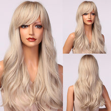 Load image into Gallery viewer, HENRY MARGU Long Brown Wavy Synthetic Natural Hair Wigs
