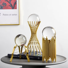 Load image into Gallery viewer, Golden Modern Metal Crystal Living Room Ball Crafts
