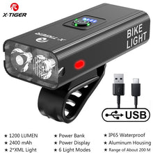 Load image into Gallery viewer, X-TIGER Waterproof Bike Light with USB Rechargeable Lamp
