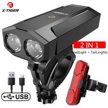 Load image into Gallery viewer, X-TIGER Waterproof Bike Light with USB Rechargeable Lamp
