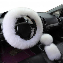 Load image into Gallery viewer, Faux Wool Car Steering Wheel Fluffy Cover
