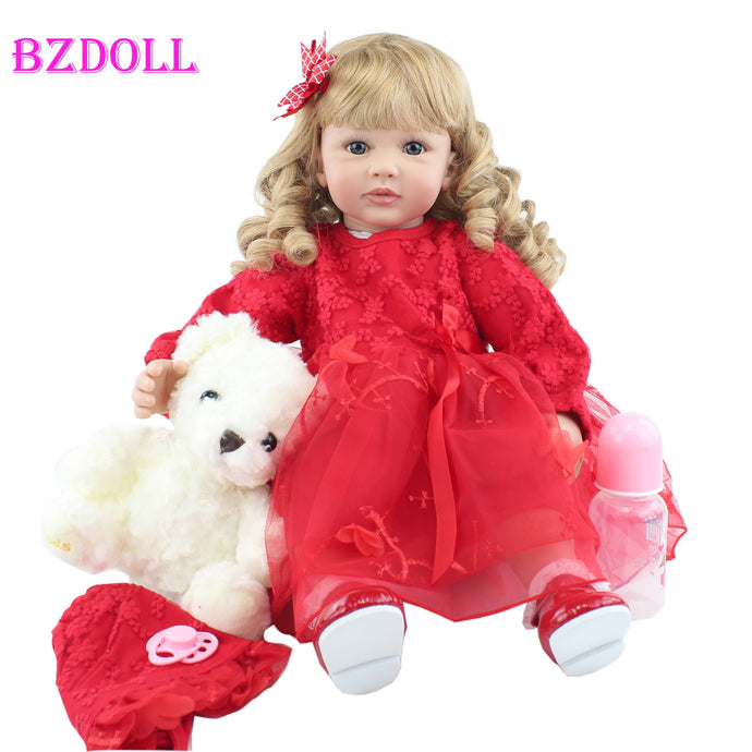 Soft Silicone Blonde Long Hair Toddler Doll