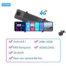 Load image into Gallery viewer, 4G Dash Cam Car Rearview Mirror with GPS Navigation
