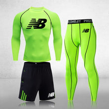 Load image into Gallery viewer, Men&#39;s 3-Piece Fitness Compression Jogging Tight
