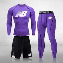 Load image into Gallery viewer, Men&#39;s 3-Piece Fitness Compression Jogging Tight
