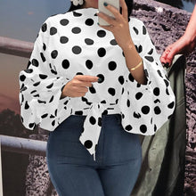 Load image into Gallery viewer, Ladies Red Polka Dot Print Blouse
