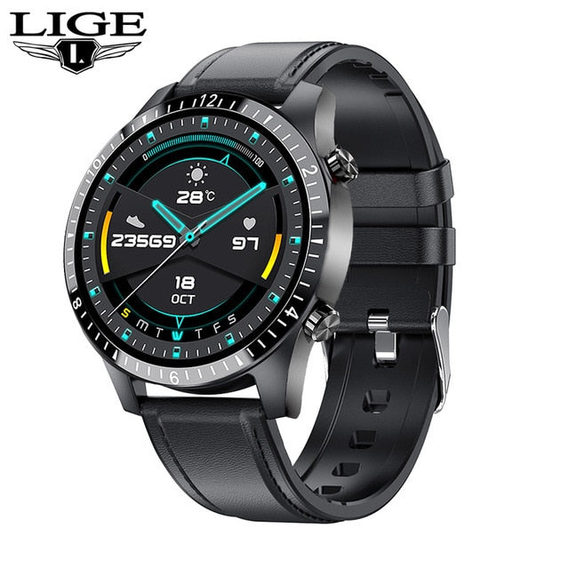 LIGE New stainless steel Men's Digital Watch