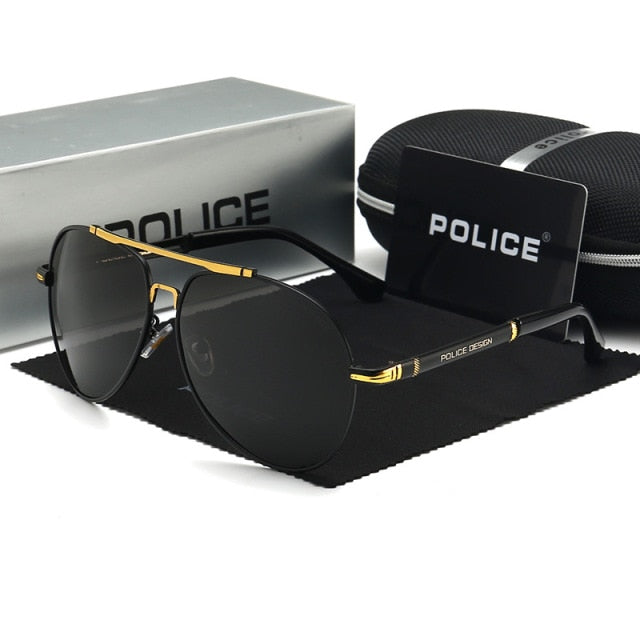 Men's Pilot Polarized Police Sunglasses