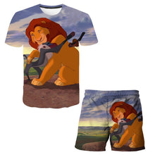 Load image into Gallery viewer, Summer Short-Sleeved Kids Unisex Lion King T-Shirt Set
