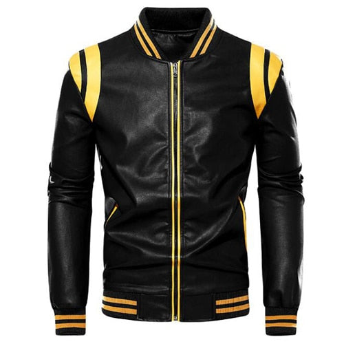New Autumn/Winter Men Leather Fleece Jacket