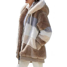 Load image into Gallery viewer, Ladies Warm Hooded Fur Fleece Winter Jacket
