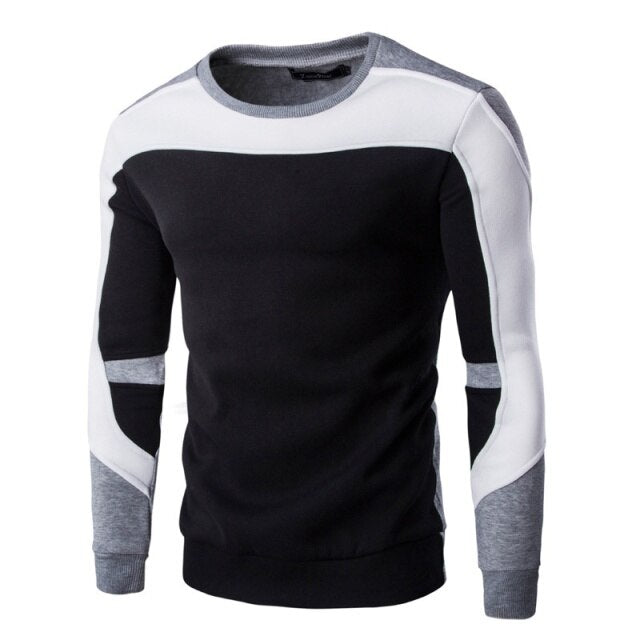 Men's knit Stitching Thermal pullover O-neck Sweater
